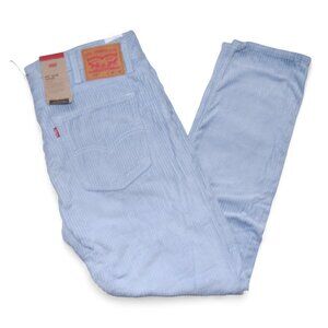 Levis 512 Men's Corduroy Jeans Slim Tapered Sky Blue Wide Wale 38x32 Vintage NEW